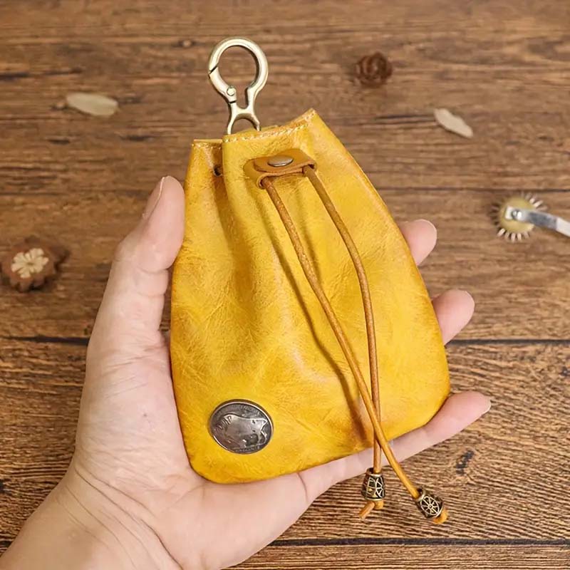 Wren | Leather Drawstring Coin Purse — Jarah Melbourne