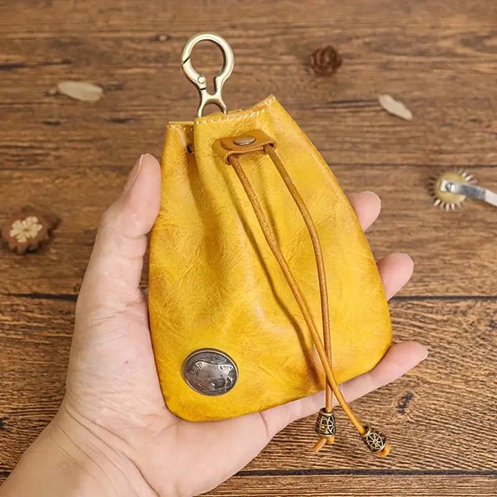 Wren | Leather Drawstring Coin Purse — Jarah Melbourne