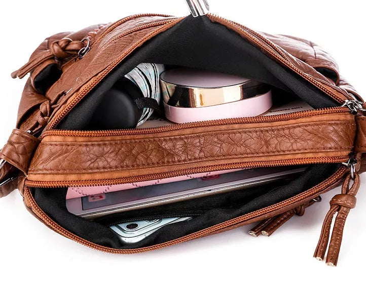 Hazel | Multi-Pocket Leather Bag — Jarah Melbourne