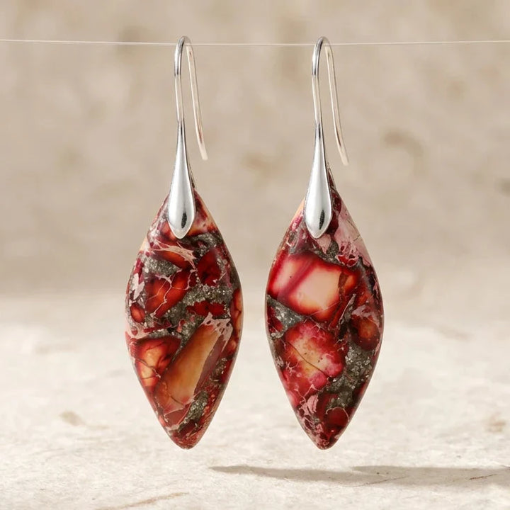 Ruby | Fire Imperial Jasper Earrings