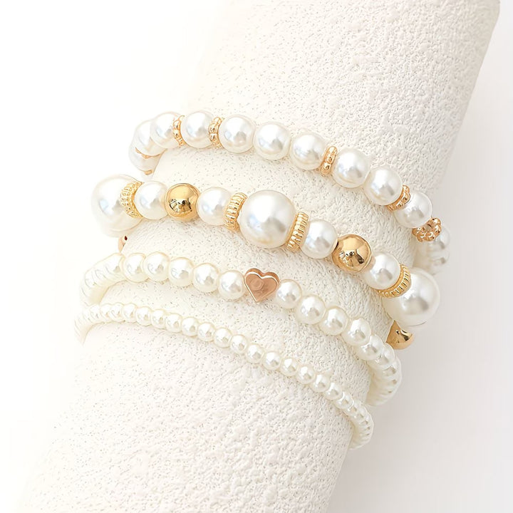 Aurelia | Pearl Stacking Bracelet Set of 4 Pieces