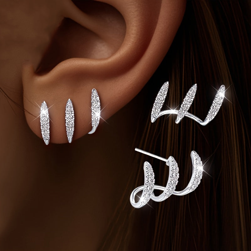 Nora | Elegant Earrings with Three Claws of Rhinestones