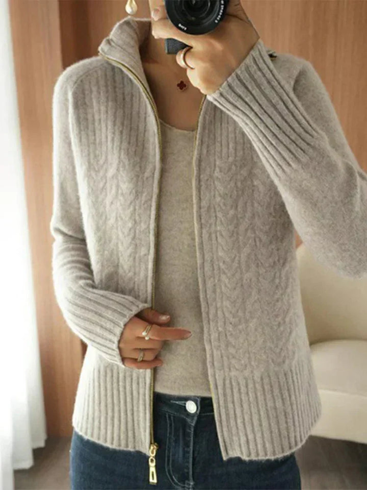 Mila – V-Neck Zip Knit Sweater — Jarah Melbourne