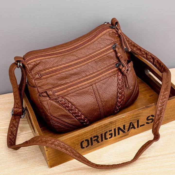 Hazel | Multi-Pocket Leather Bag — Jarah Melbourne