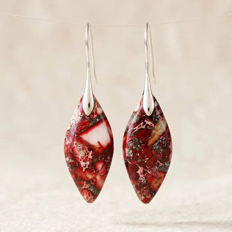 Ruby | Fire Imperial Jasper Earrings