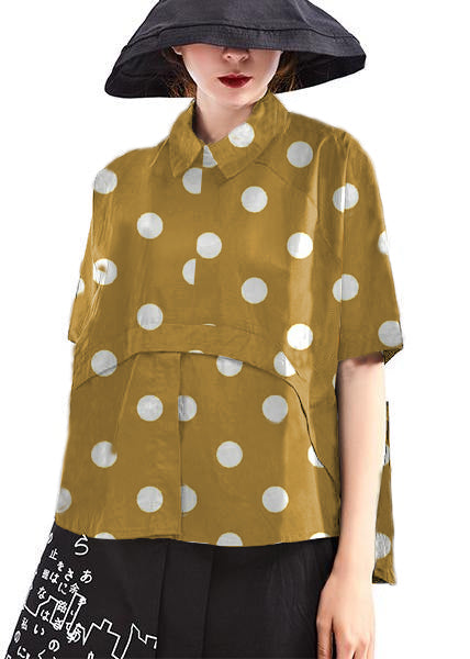 Black Dot Cotton Short Sleeve Shirt