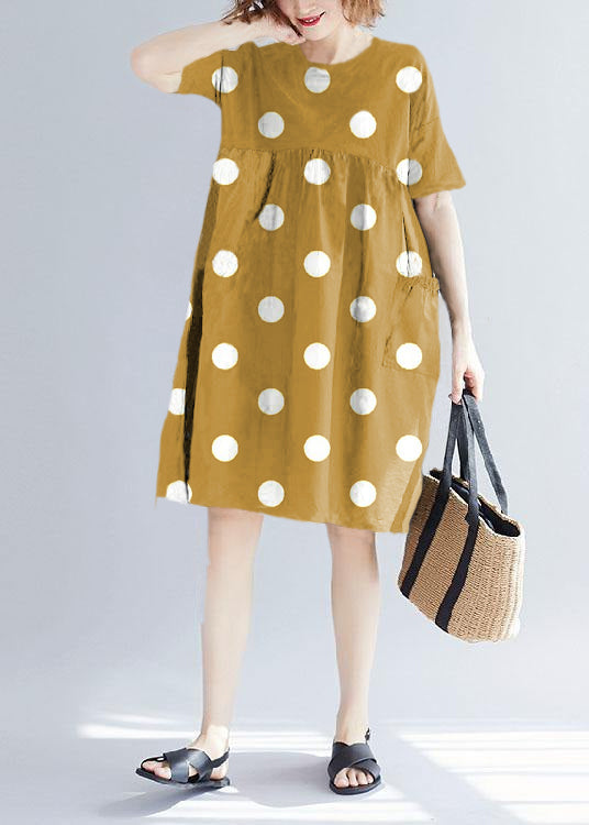 Black Cotton O-Neck Pocket Dress