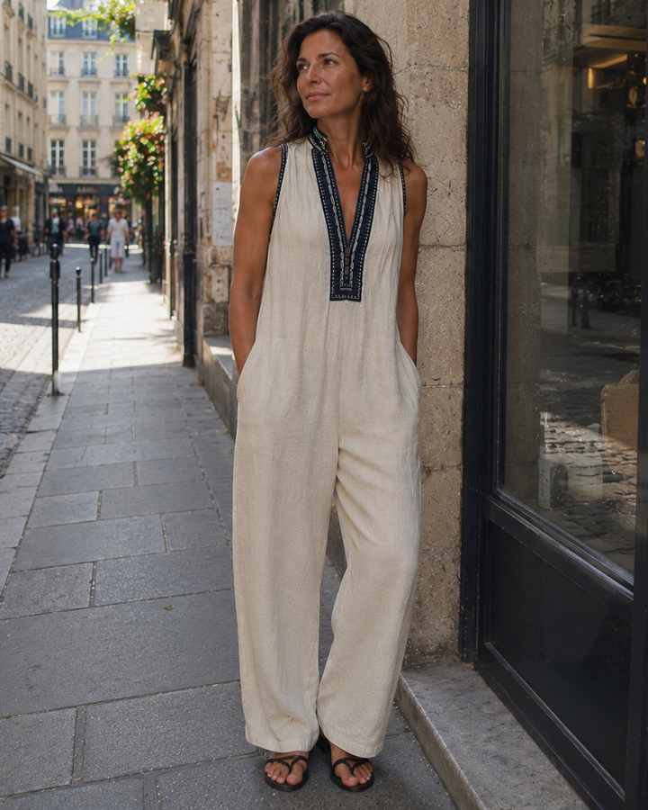 Cleo | Embroidered Jumpsuit — Jarah Melbourne