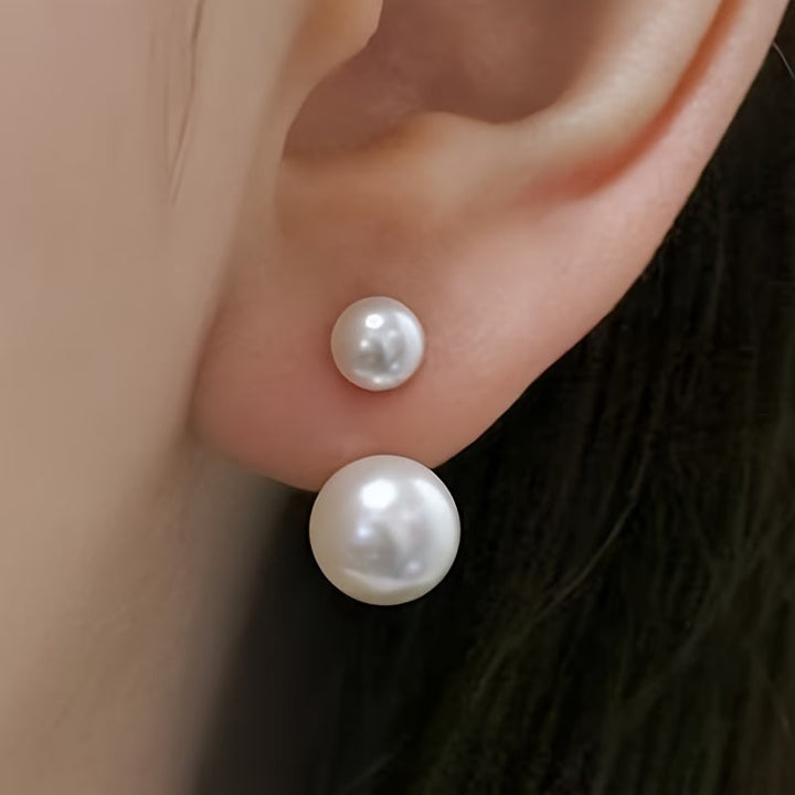 Marguerite | Double Pearl Statement Earrings