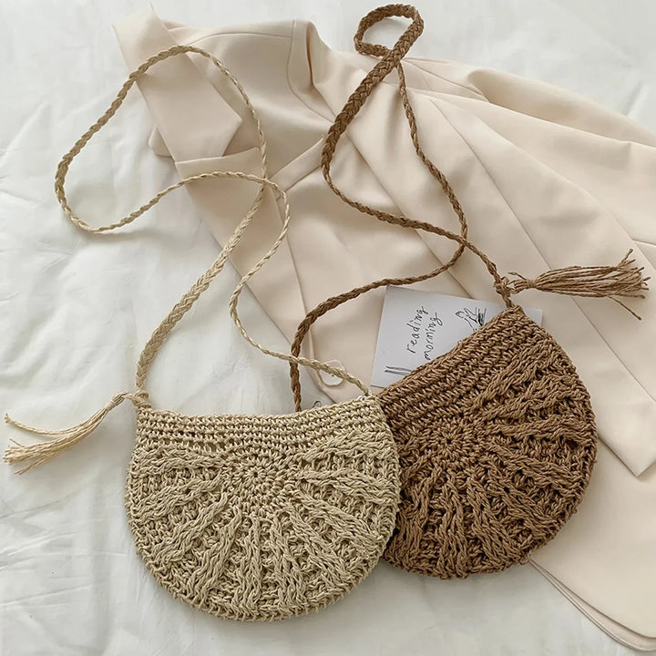 Elle | Shoulder Bag with Straw Look