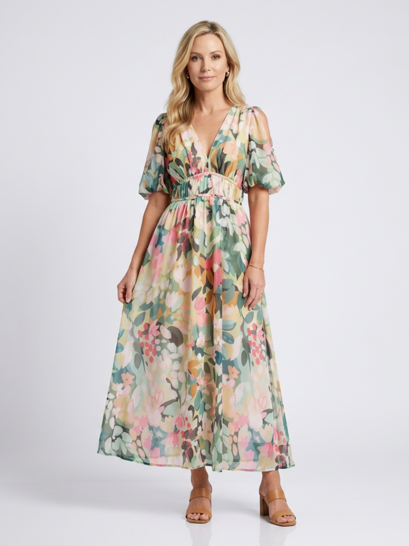 Ruby | Gathered Midi Dress