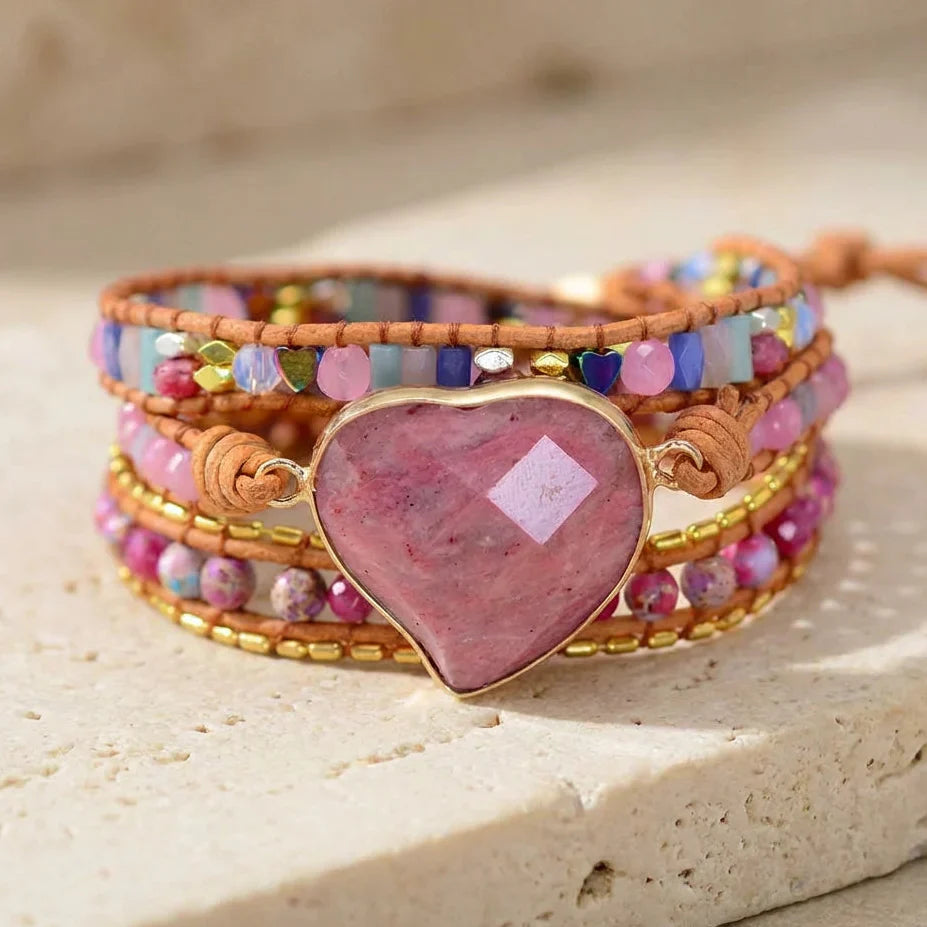 Freya | Rhodochrosite Heart Bracelet