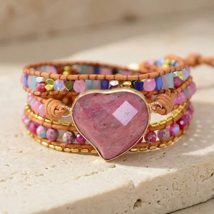Freya | Rhodochrosite Heart Bracelet