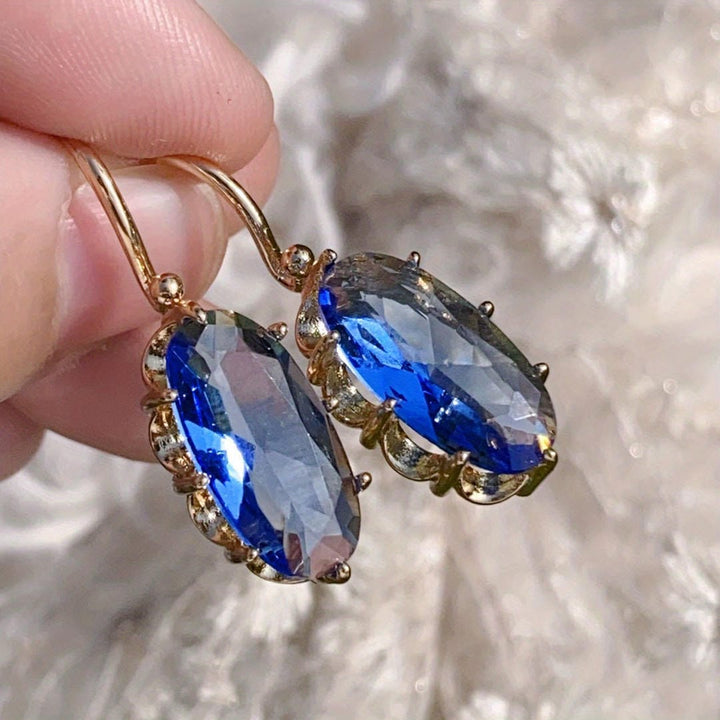 Wren | Golden Blue Bloom Earrings