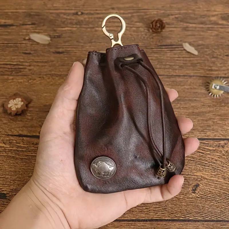 Wren | Leather Drawstring Coin Purse — Jarah Melbourne