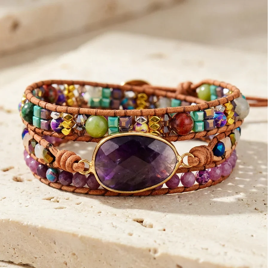 Zoe | Amethyst Crown Statement Bracelet