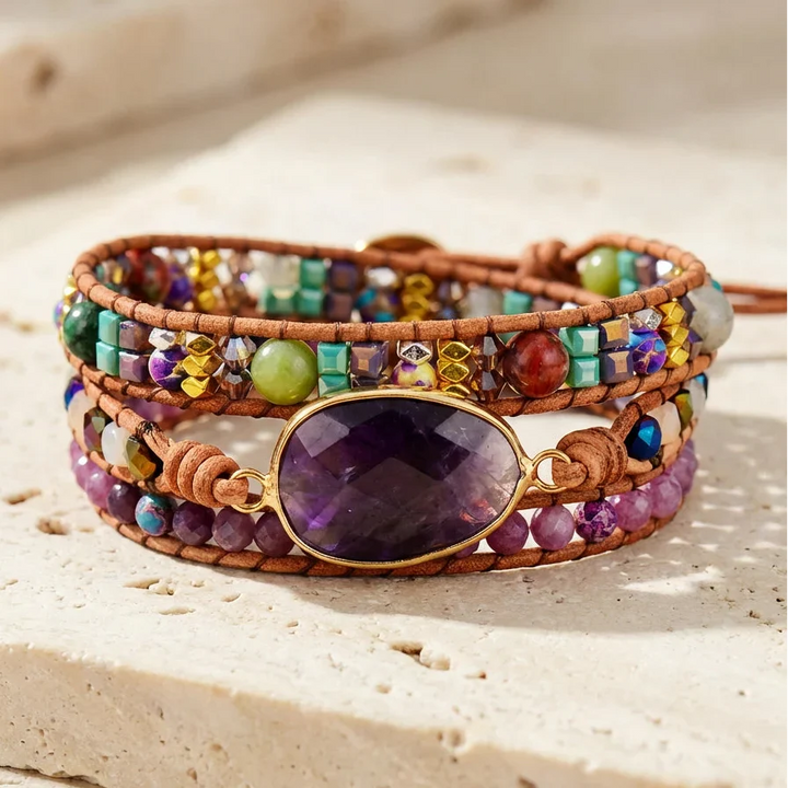Zoe | Amethyst Crown Statement Bracelet
