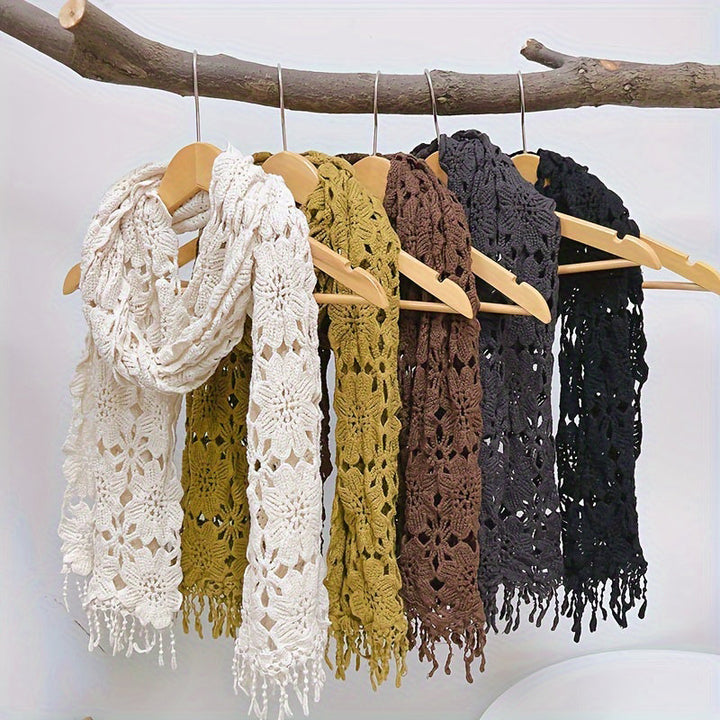 Indigo | Casual Floral Hollow Scarf