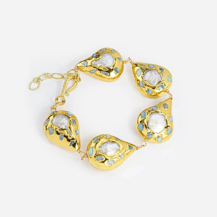 FluxFlicker Pearl Teardrop Bracelet