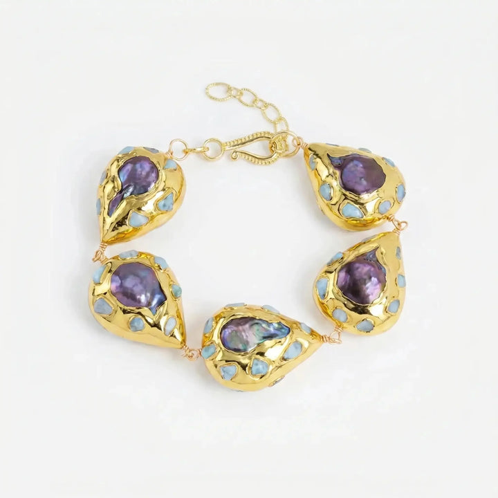 FluxFlicker Pearl Teardrop Bracelet