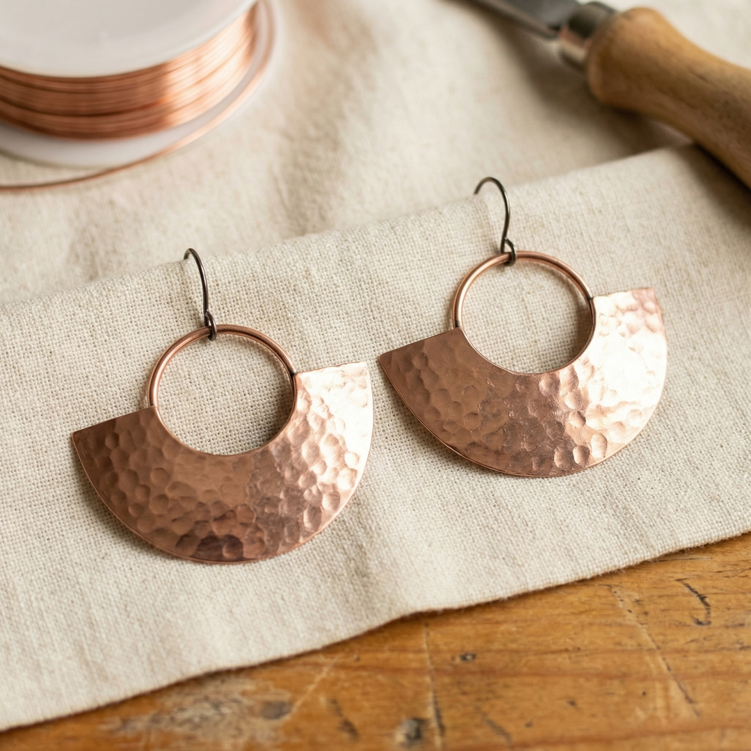 Sol | Artisan Copper Earrings