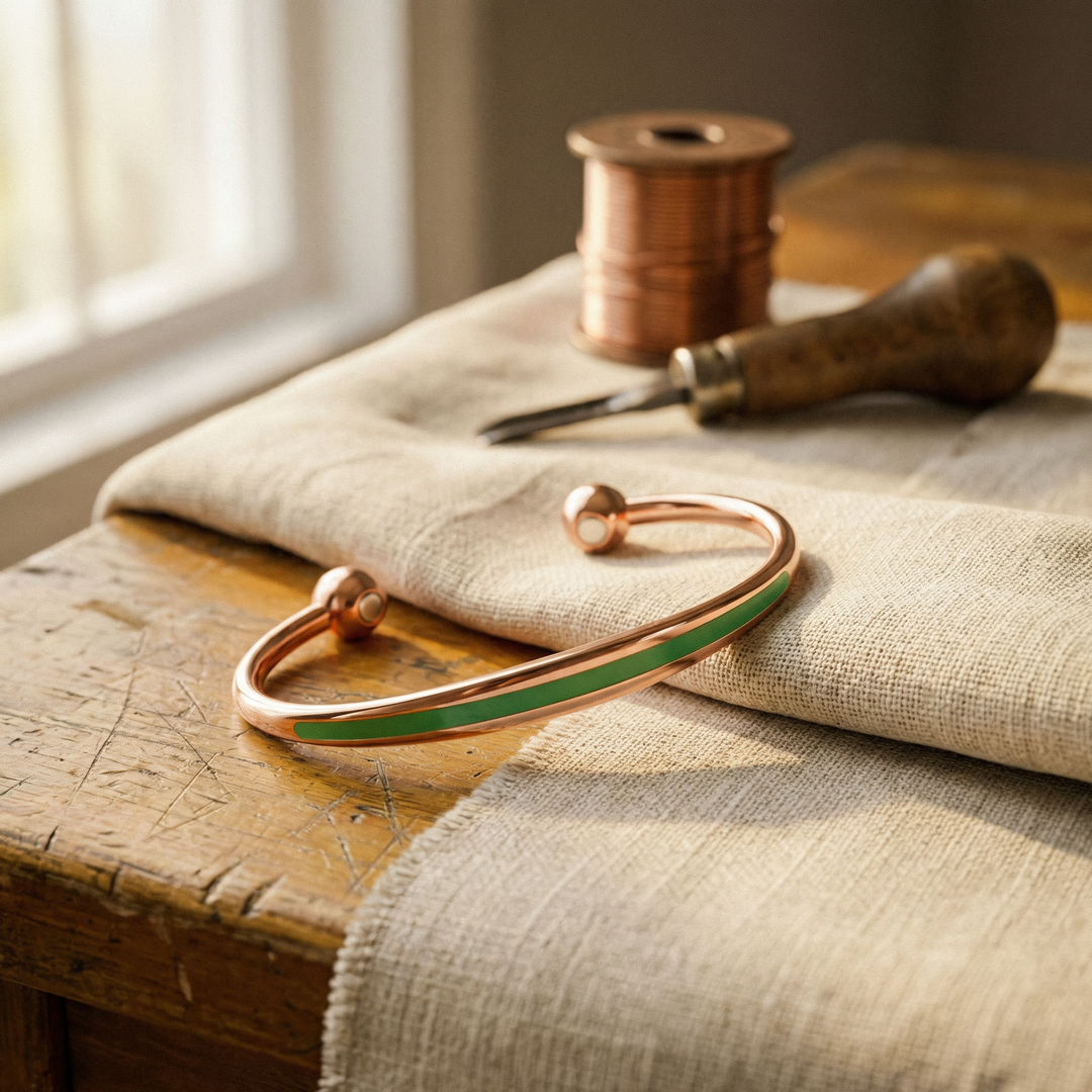 Jade | Artisan Copper Bracelet