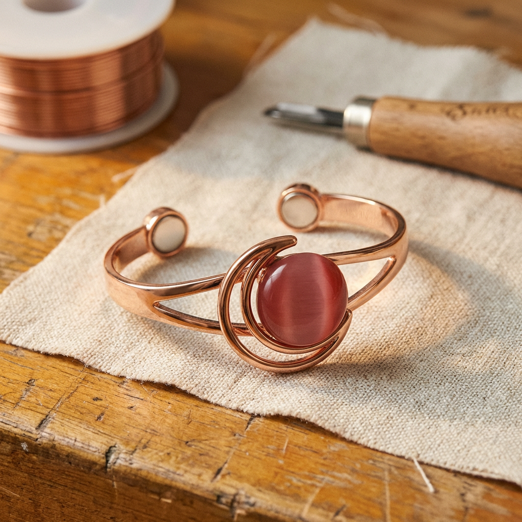 Sphere Pink | Artisan Copper Bracelet