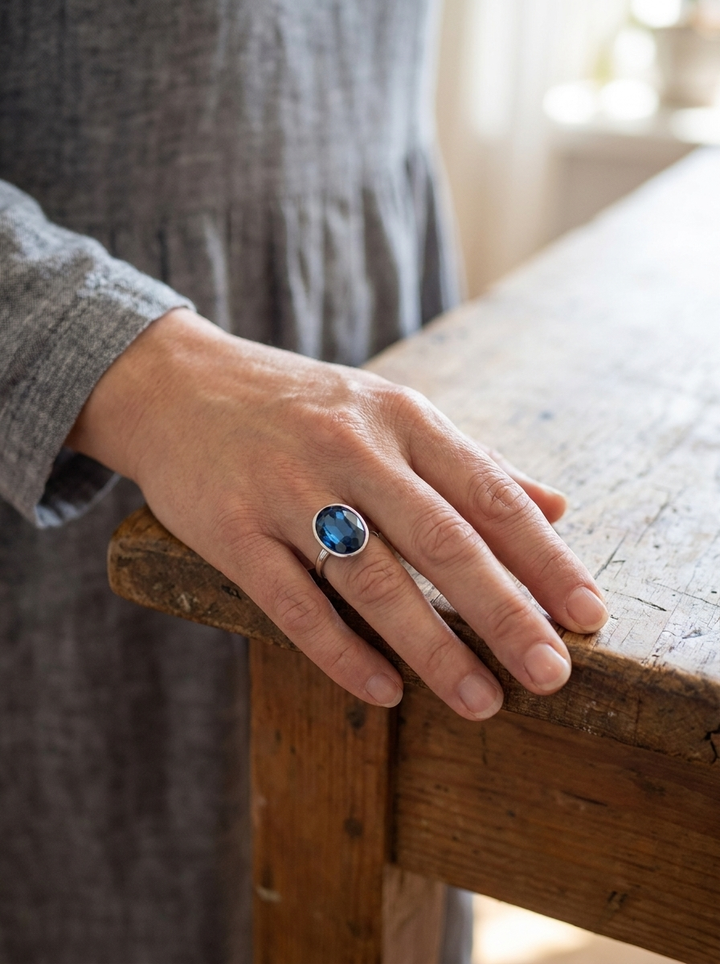 Aspen | Celestial Blue Ring - Vintage Brilliance