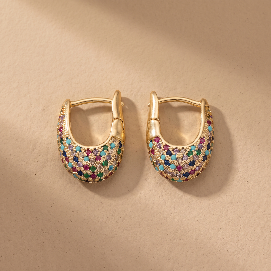 Fern | Chic Colorful Crystal Inlay Earrings