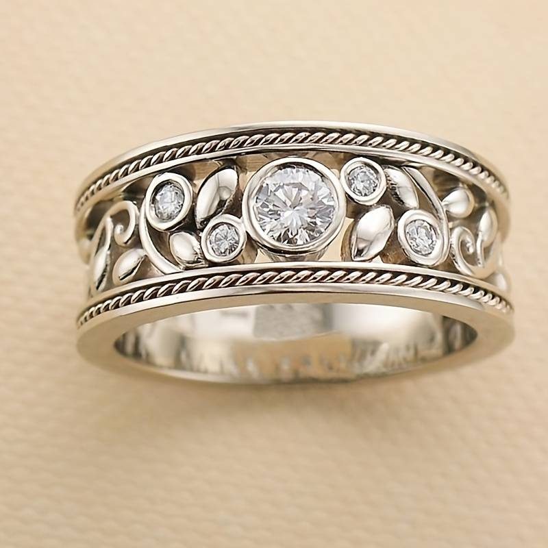Briar | Timeless Silver Ring - Zircon Sparkle