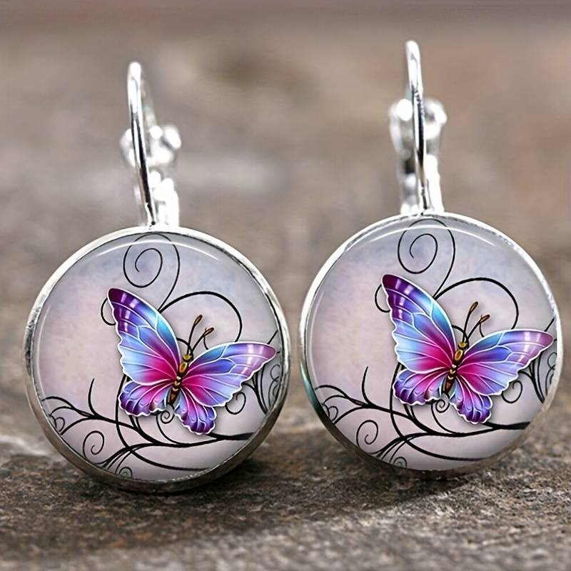 Aspen | Vintage Butterfly Earrings with Round Crystals