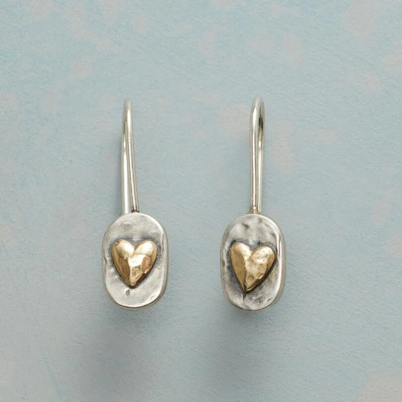 Luna | Heart-shaped earrings made of silver and gold
