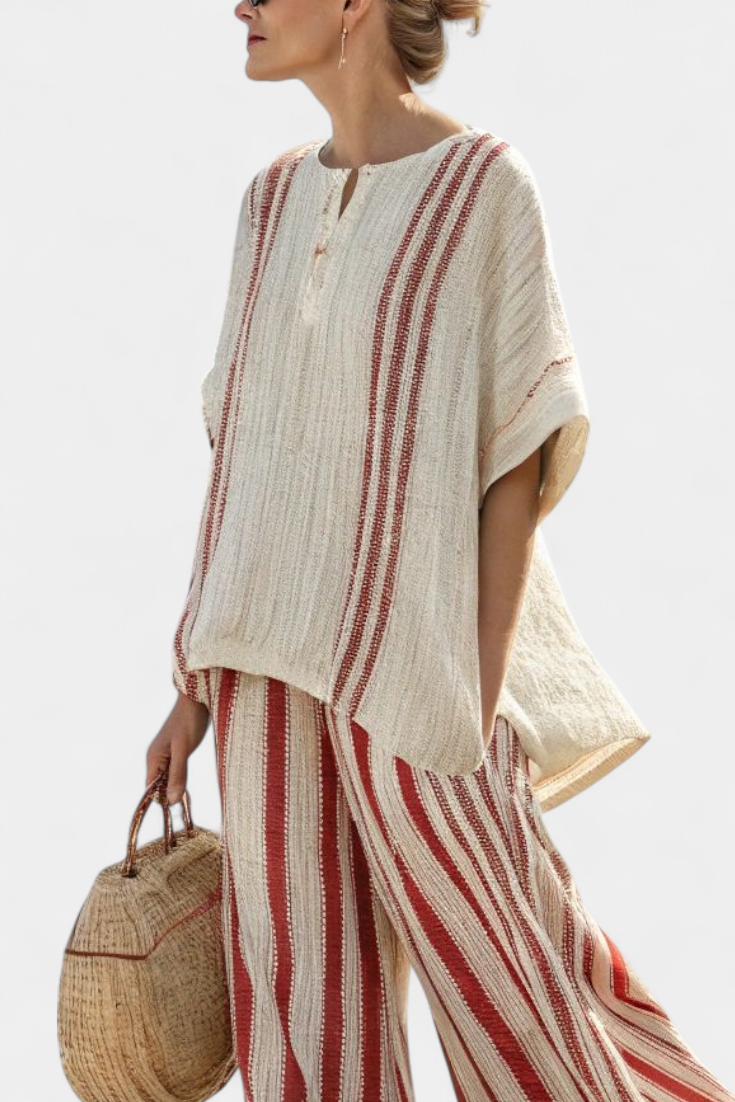 Mia | Red Stripes Two-Piece Set