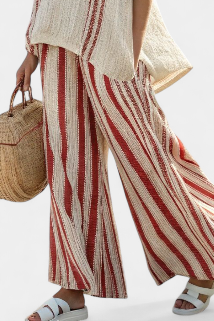 Mia | Red Stripes Two-Piece Set