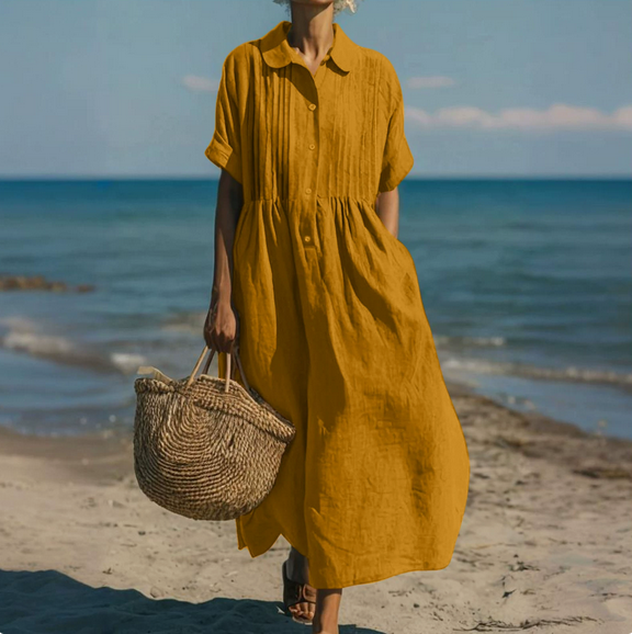 Alorie | Cotton Button Detail Dress