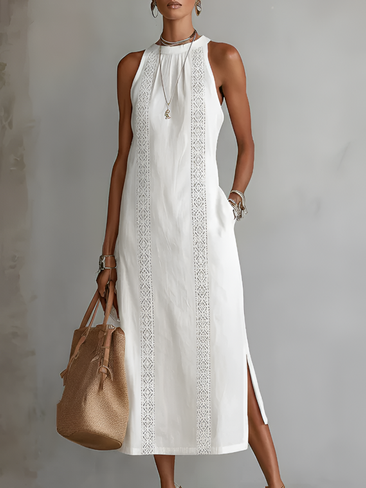 Aurevelle | Lightweight Midi Dress with Embroidery