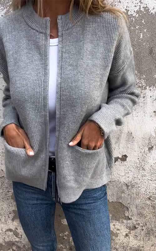 Regina – Cosy Zip-Front Sweater — Jarah Melbourne