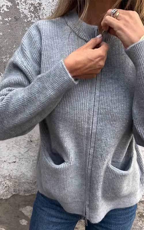 Regina – Cosy Zip-Front Sweater — Jarah Melbourne