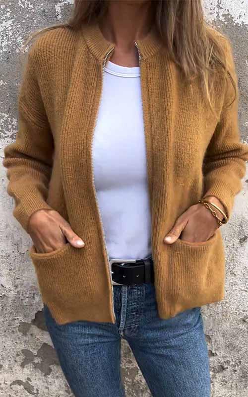 Regina – Cosy Zip-Front Sweater — Jarah Melbourne