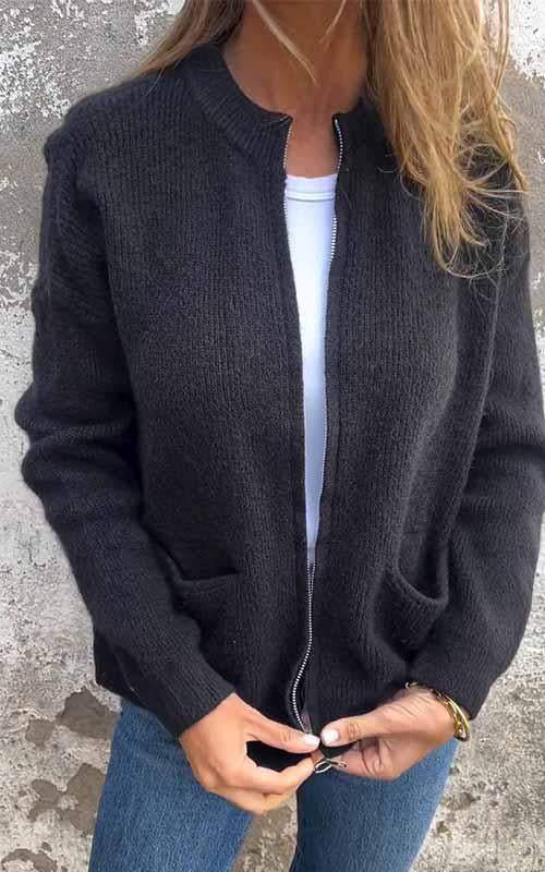 Regina – Cosy Zip-Front Sweater — Jarah Melbourne