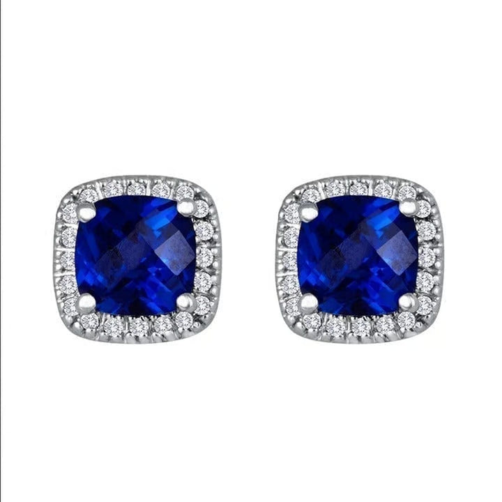 Bella | Sapphire Square Stud Earrings