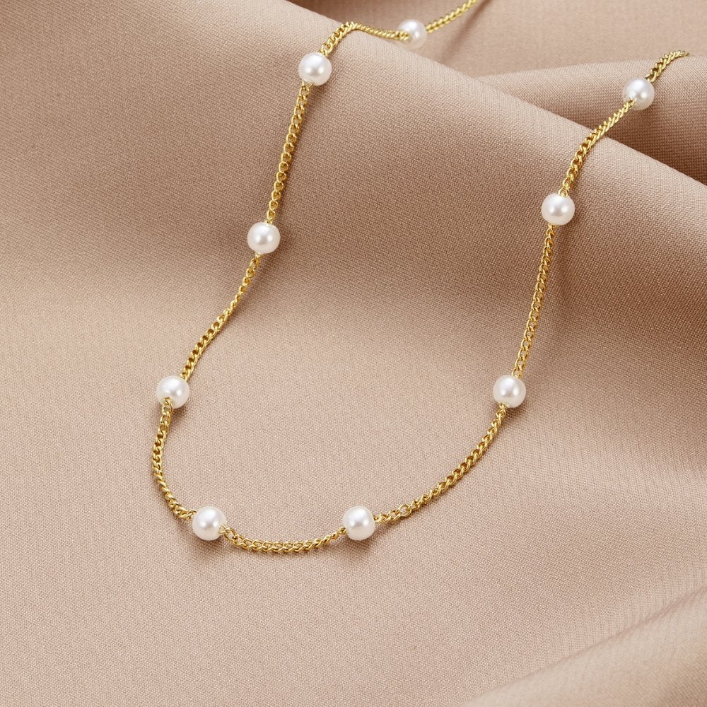Juliana | Timeless Pearl Gold Necklace
