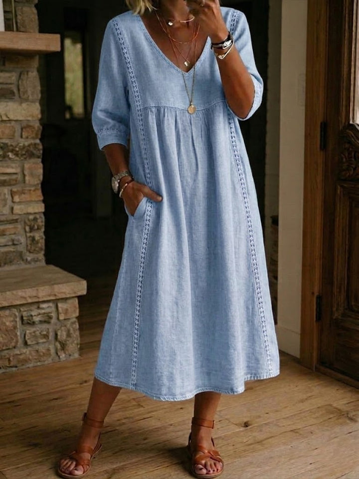 Alba Artistic Floral Cotton Maxi Dress