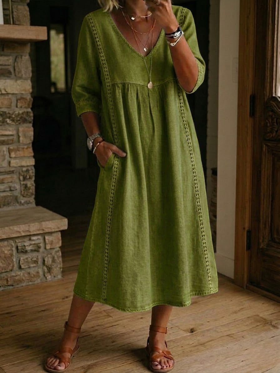 Alba Artistic Floral Cotton Maxi Dress