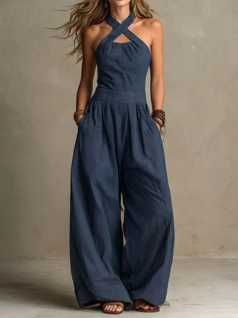 Adriana | Elegant Crossed Neckline Jumpsuit