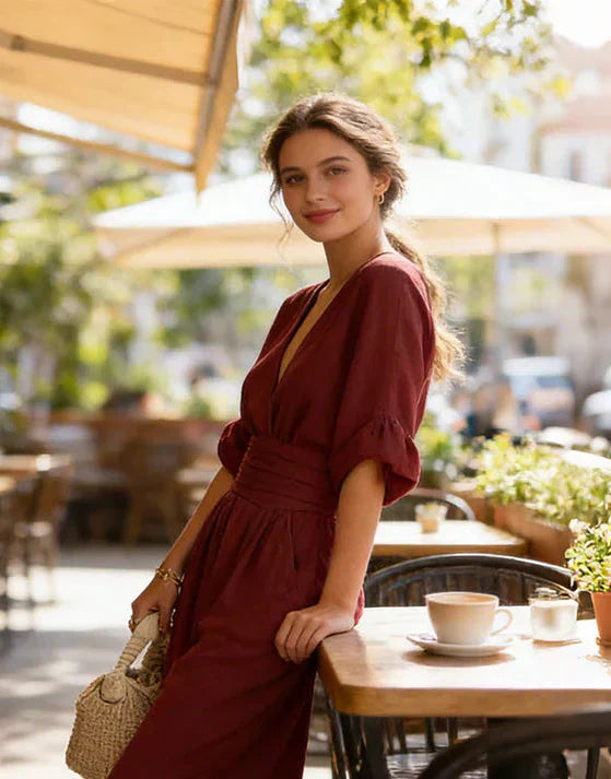 Daniela – Elegant Jumpsuit with V-Neck and Wide Leg