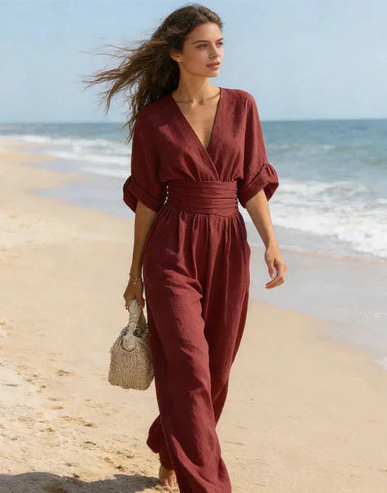 Daniela – Elegant Jumpsuit with V-Neck and Wide Leg